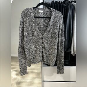 Black and White Button Up Cardigan